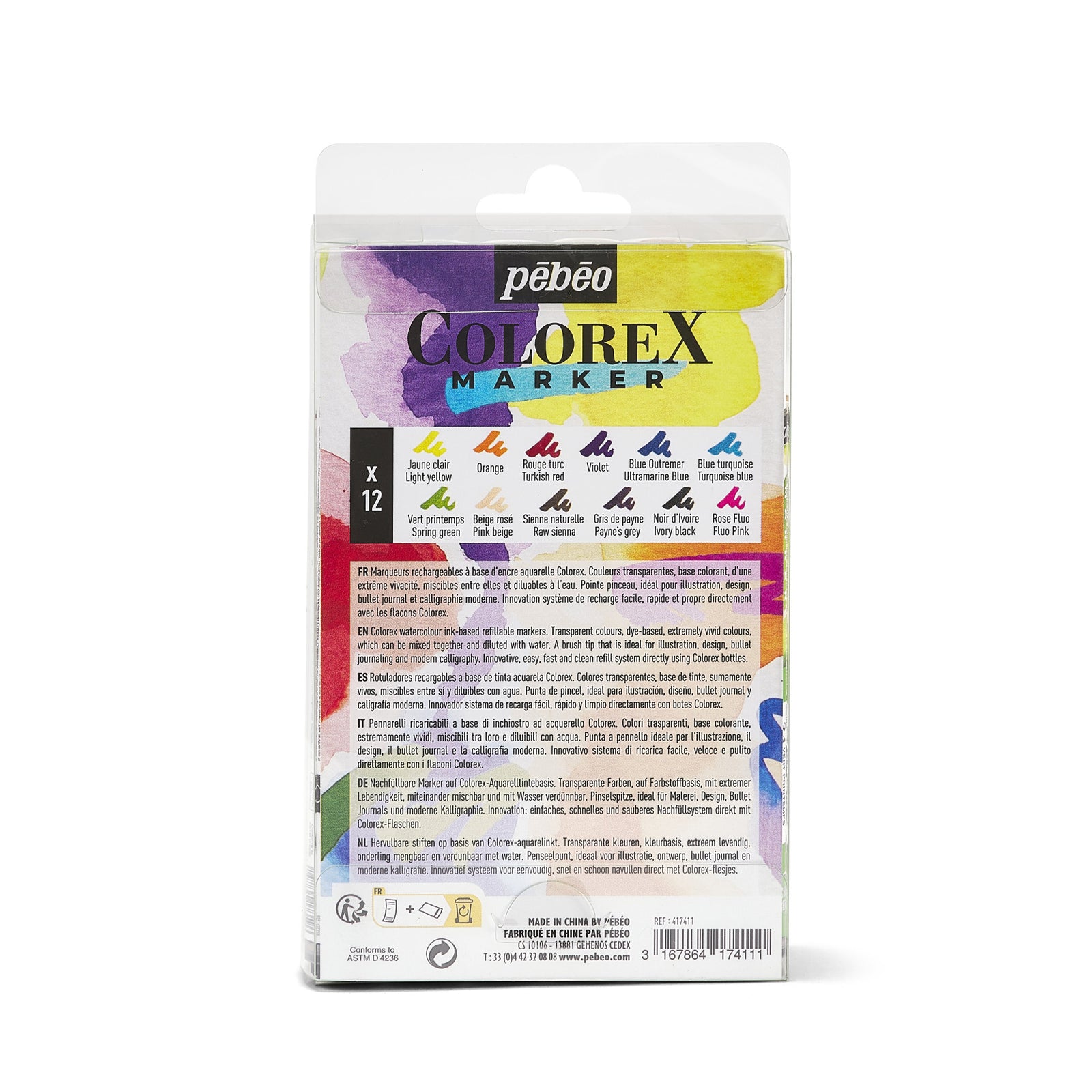 Pebeo Colorex set di pennarelli acquerellabili 12 pz