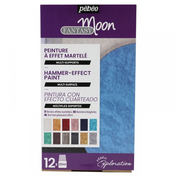 Set di 12 colori Pebeo Fantasy Moon effetto martellato da 20 ml ciascuno