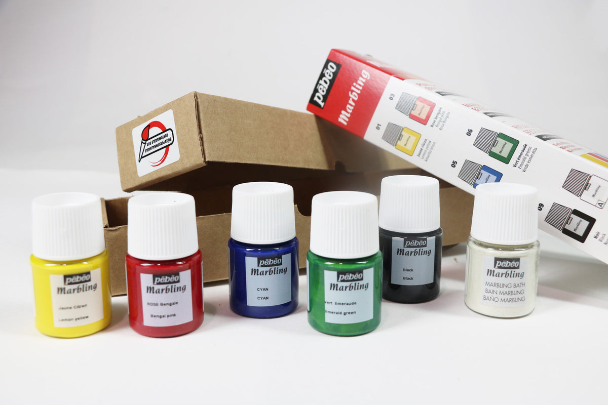 Pebeo Marbling set di colori per marmorizzazione 6 x 20 ml