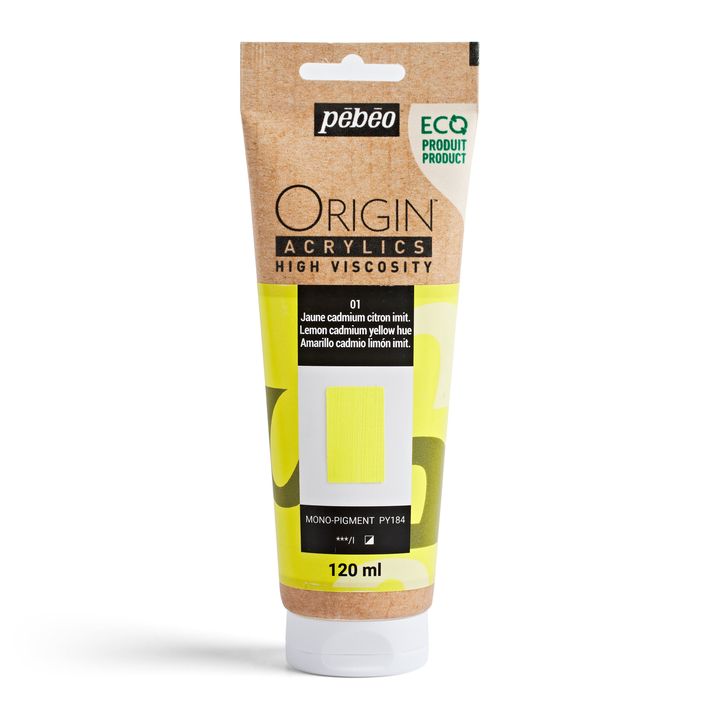 Pebeo ORIGIN Vernice acrilica 120 ml | Varie tonalità - giallo limone cadmio