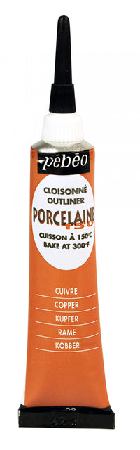 Pebeo Porcelaine 150 contorno a rilievo per porcellana 20 ml – Rame