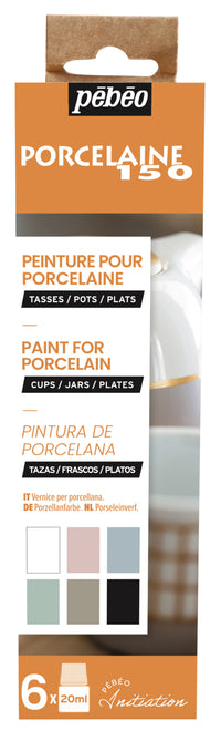 Pebeo Porcelaine 150 set di colori per porcellana Chalk 6 x 20 ml