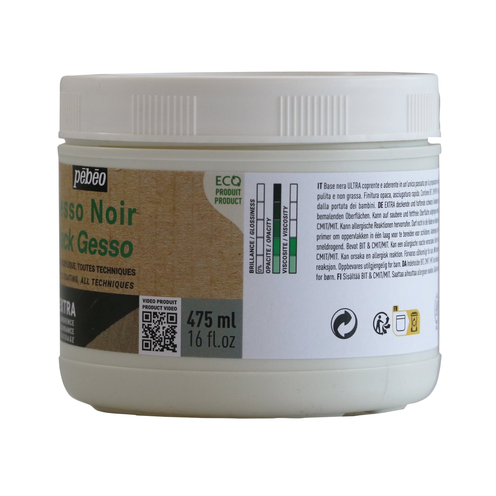 Pebeo Studio Acrylics gesso acrilico nero 475 ml