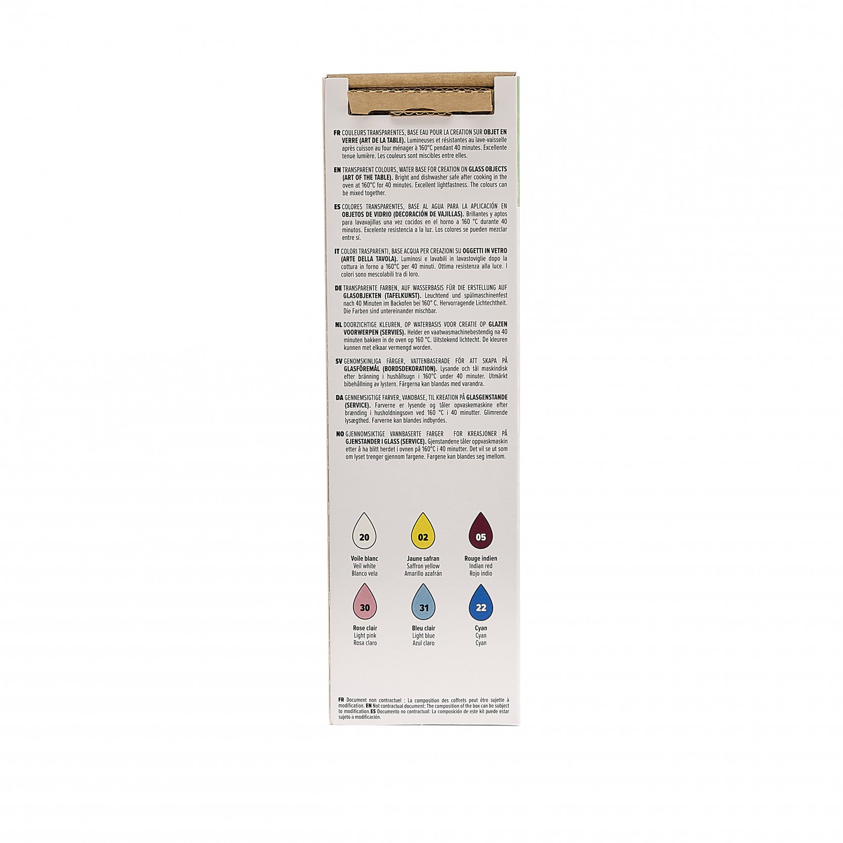 Pebeo Vitrea 160 set di colori per vetro 6 x 20 ml
