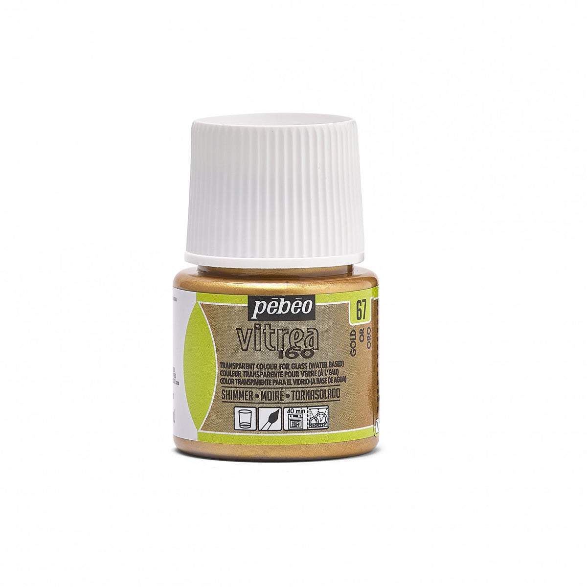 Colore per vetro Pebeo Vitrea 160 – 45 ml, Shimmer Gold