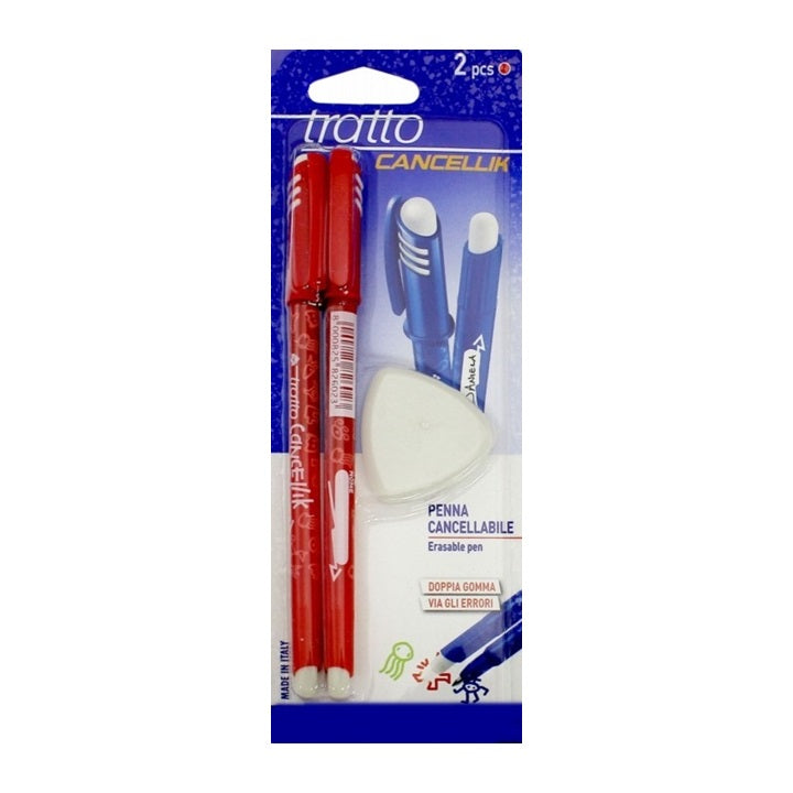 Penna cancellabile Tratto CANCELLIK Red / set 2 pezzi   gomma | colori diversi