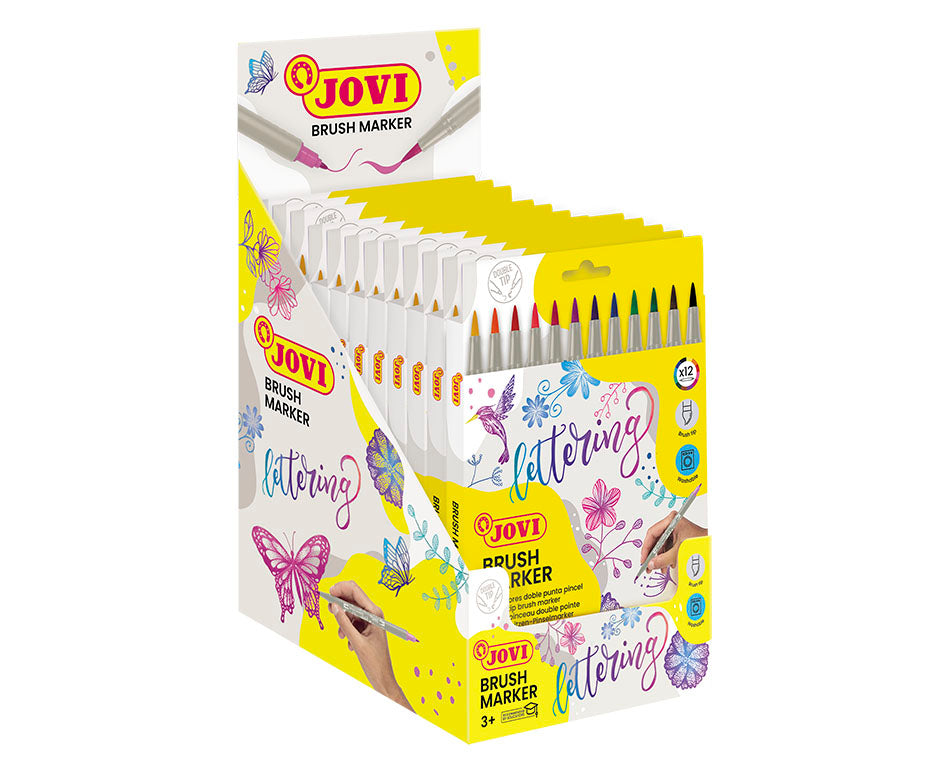 Pennarelli acquerellabili a doppia punta JOVI Lettering / set di 12