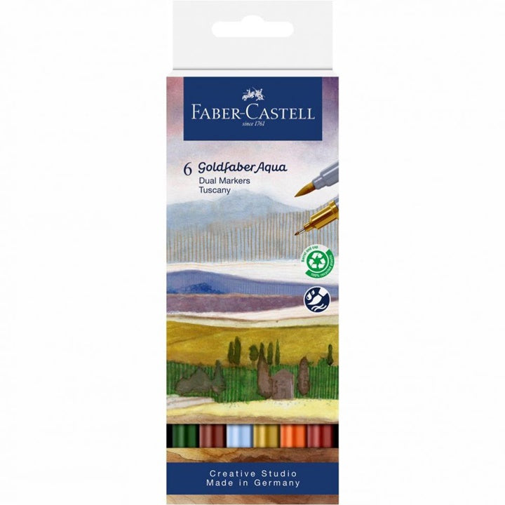 Pennarelli ad acquarello Goldfaber Aqua Dual set Tuscany - 6 pz