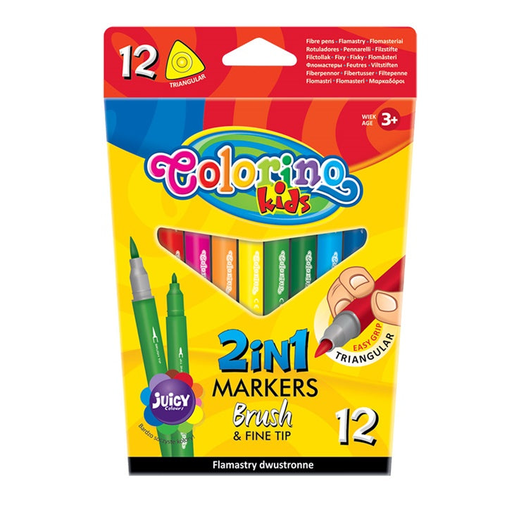 Pennarelli bifacciali per bambini Colorino 12 pezzi