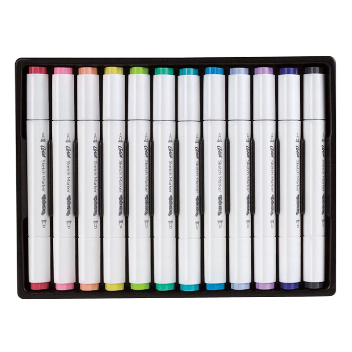Pennarelli bifacciali per schizzi Colorino Artist 12 pz.