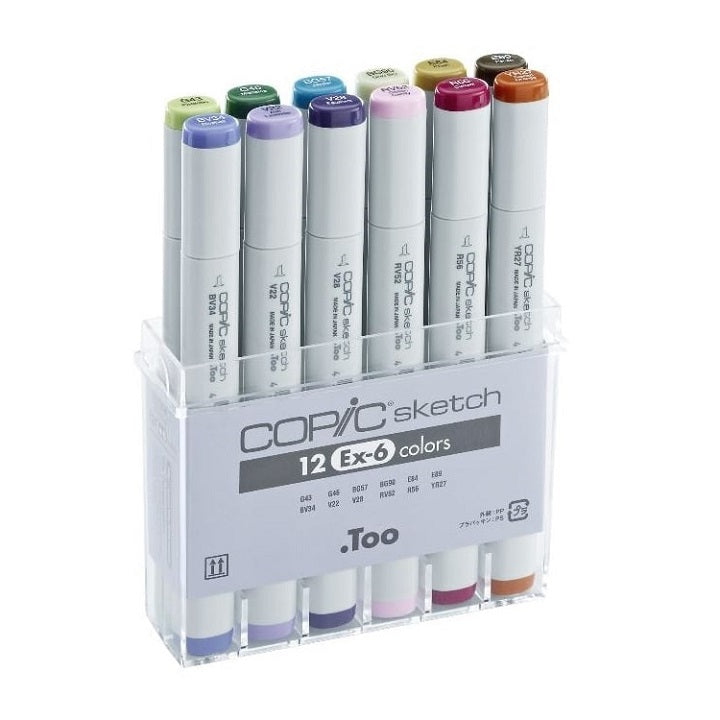 Pennarelli COPIC Sketch Ex-6 - set di 12 pezzi