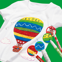 Pennarelli per tessuti Carioca, punta fine, 10 pz, colori assortiti