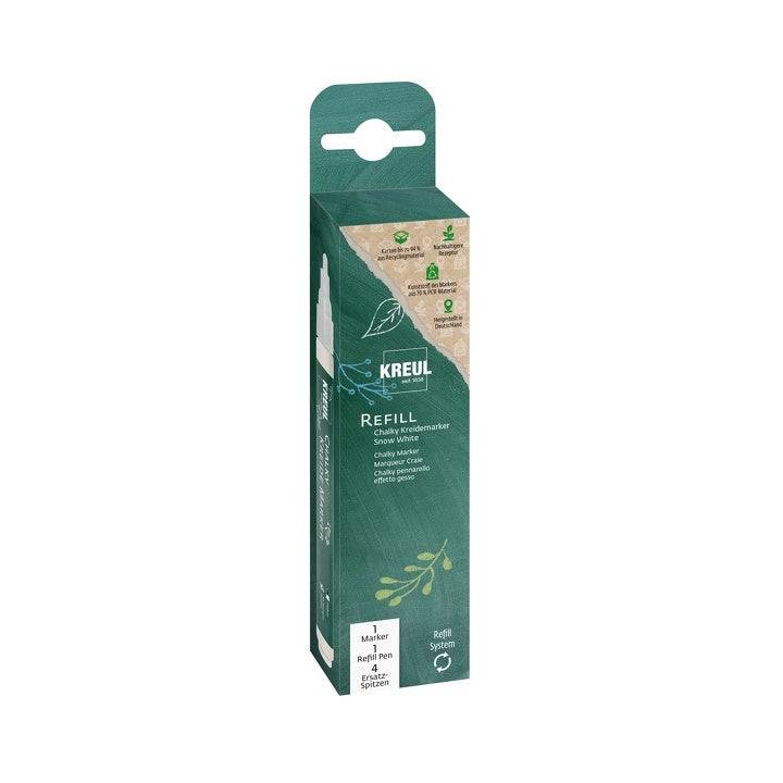 Pennarello a gesso bianco con accessori di ricarica KREUL - set 6 pz — immagine 1