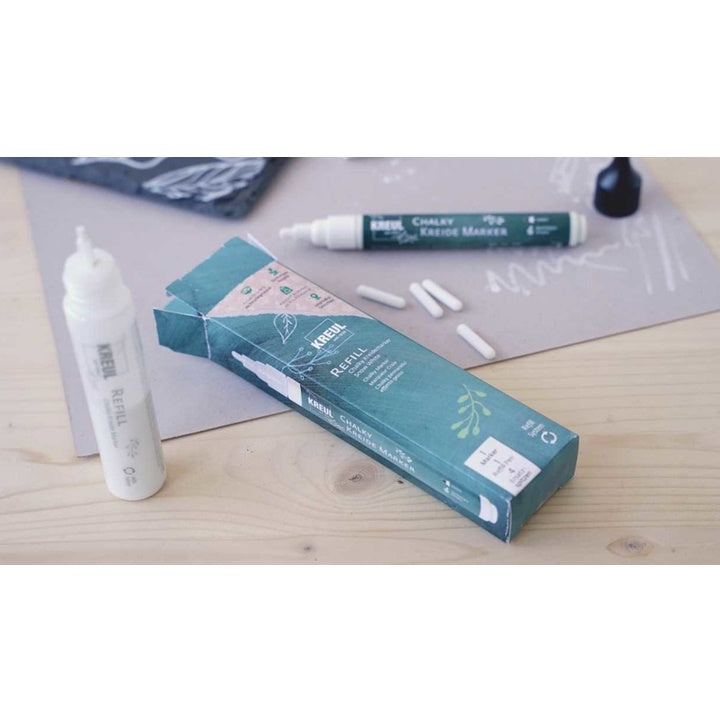 Pennarello a gesso bianco con accessori di ricarica KREUL - set 6 pz — immagine 2