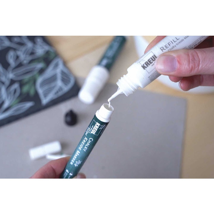 Pennarello a gesso bianco con accessori di ricarica KREUL - set 6 pz — immagine 3