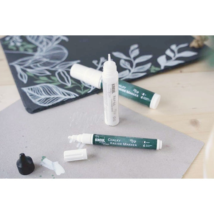Pennarello a gesso bianco con accessori di ricarica KREUL - set 6 pz — immagine 4