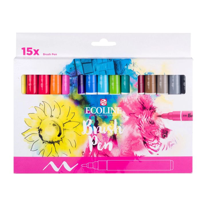 Penne acquerellabili ECOLINE BRUSH PEN 15 pz.