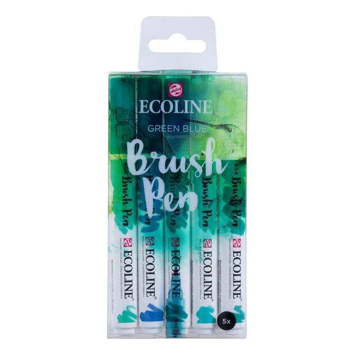 Penne acquerellabili Ecoline Brush Pen Green Blue