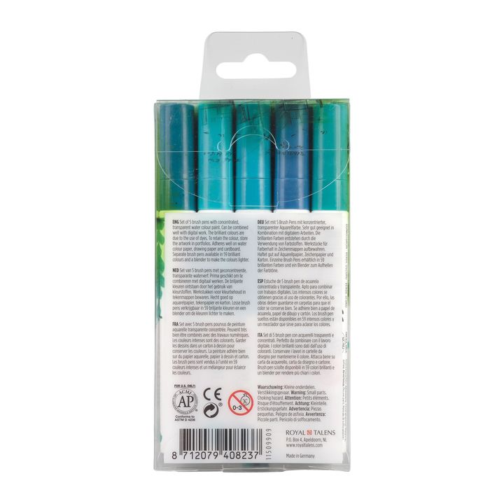 Penne acquerellabili Ecoline Brush Pen Green Blue