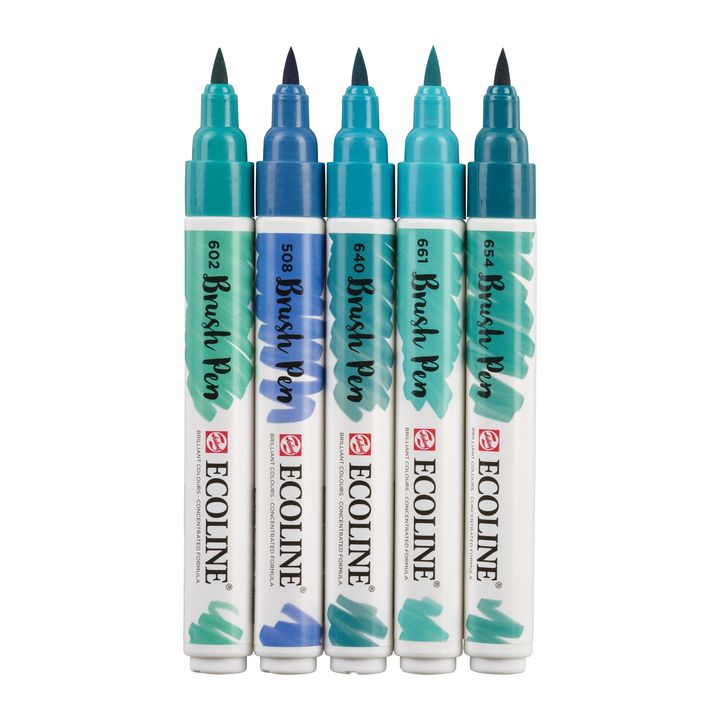 Penne acquerellabili Ecoline Brush Pen Green Blue