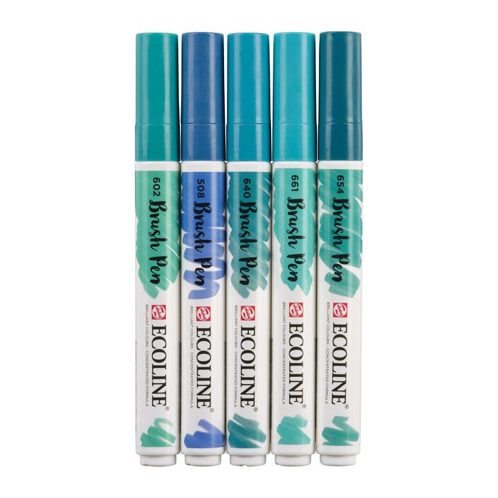 Penne acquerellabili Ecoline Brush Pen Green Blue
