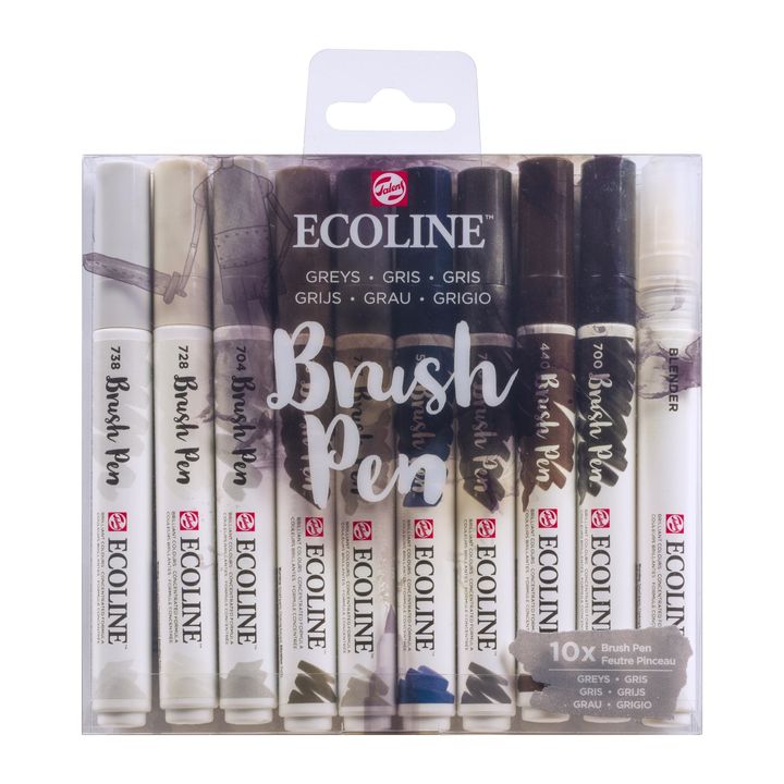 Penne acquerellabili Ecoline Brush Pen Greys