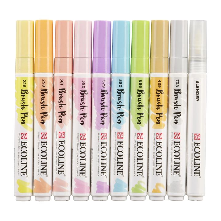 Penne acquerellabili ECOLINE BRUSH PEN pastello 10 pz.