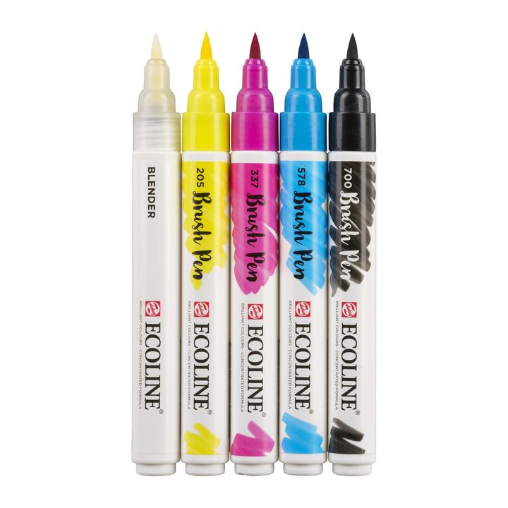 Penne acquerellabili Ecoline Brush Pen Primary