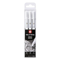 Penne gel Sakura Gelly Roll bianco brillante - 3 pezzi – 05 fine