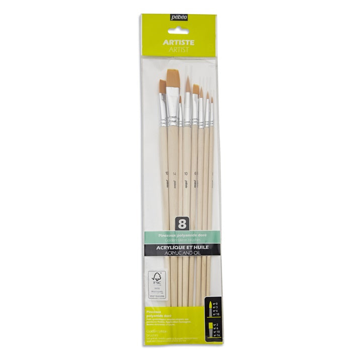 Set iniziale per pittura — tela, colori acrilici, pennelli e cavalletto