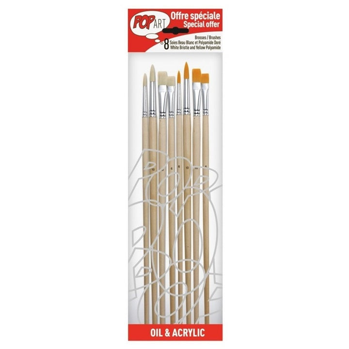 Pennelli per pittura Pebeo - set di 8 pezzi [950350]