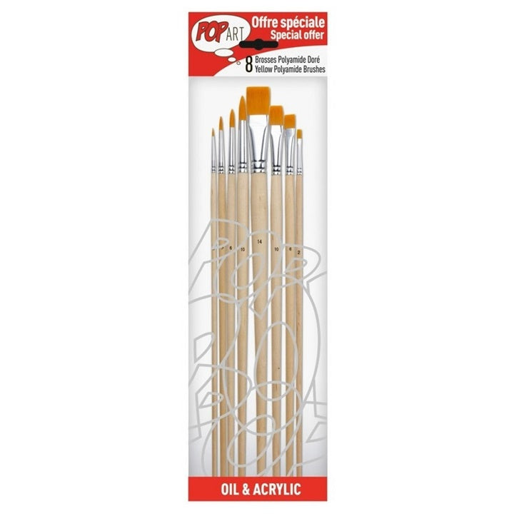 Pennelli per pittura Pebeo - set di 8 pezzi