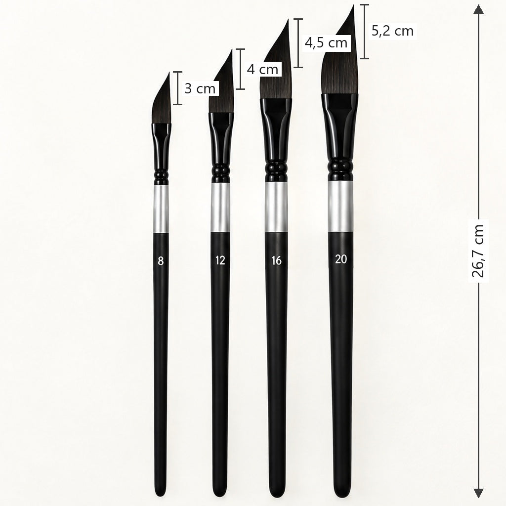 Pennello da acquerello sword liner con manico lungo, misure 8 – 20