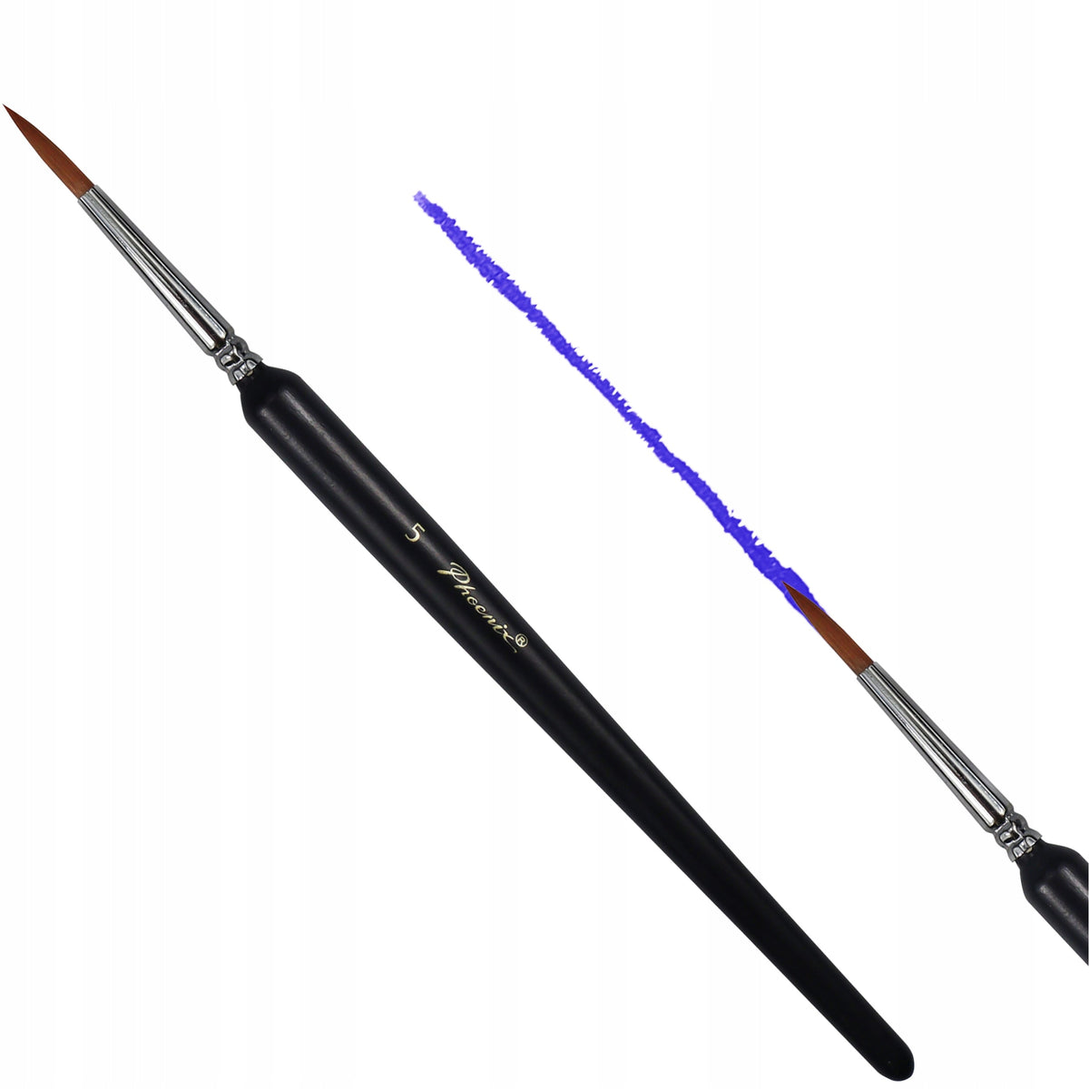 Pennello tondo Phoenix 2305 in setole sintetiche, misure 00–6 – 5#