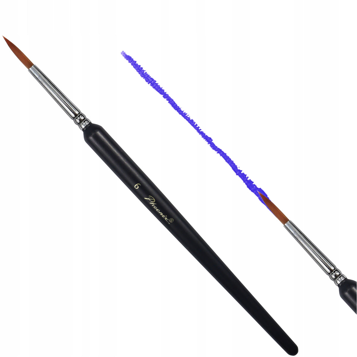 Pennello tondo Phoenix 2305 in setole sintetiche, misure 00–6 – 6#