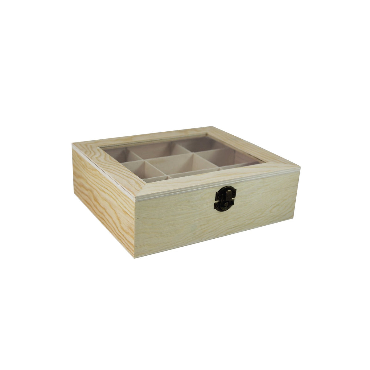 Pentart scatola porta bustine da tè, 9 scomparti, coperchio trasparente, 22 x 19 x 7 cm