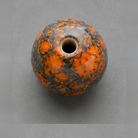 Perline tonde in vetro effetto marmo 8 mm – 15 pz – arancione-antracite