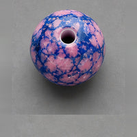 Perline tonde in vetro effetto marmo 8 mm – 15 pz – blu-rosa