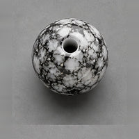 Perline tonde in vetro effetto marmo 8 mm – 15 pz – grigio-nero