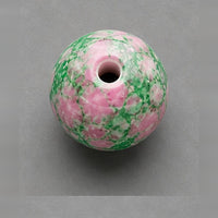 Perline tonde in vetro effetto marmo 8 mm – 15 pz – menta-rosa