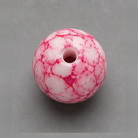 Perline tonde in vetro effetto marmo 8 mm – 15 pz – rosa-bianco