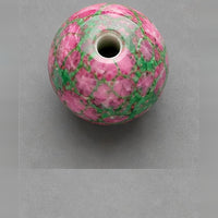 Perline tonde in vetro effetto marmo 8 mm – 15 pz – rosa-verde