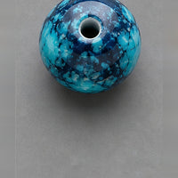 Perline tonde in vetro effetto marmo 8 mm – 15 pz – turchese-blu