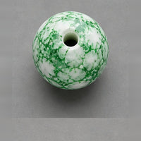 Perline tonde in vetro effetto marmo 8 mm – 15 pz – verde smeraldo