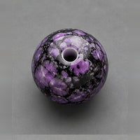 Perline tonde in vetro effetto marmo 8 mm – 15 pz – viola-nero
