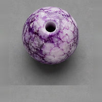 Perline tonde in vetro effetto marmo 8 mm – 15 pz – viola scuro