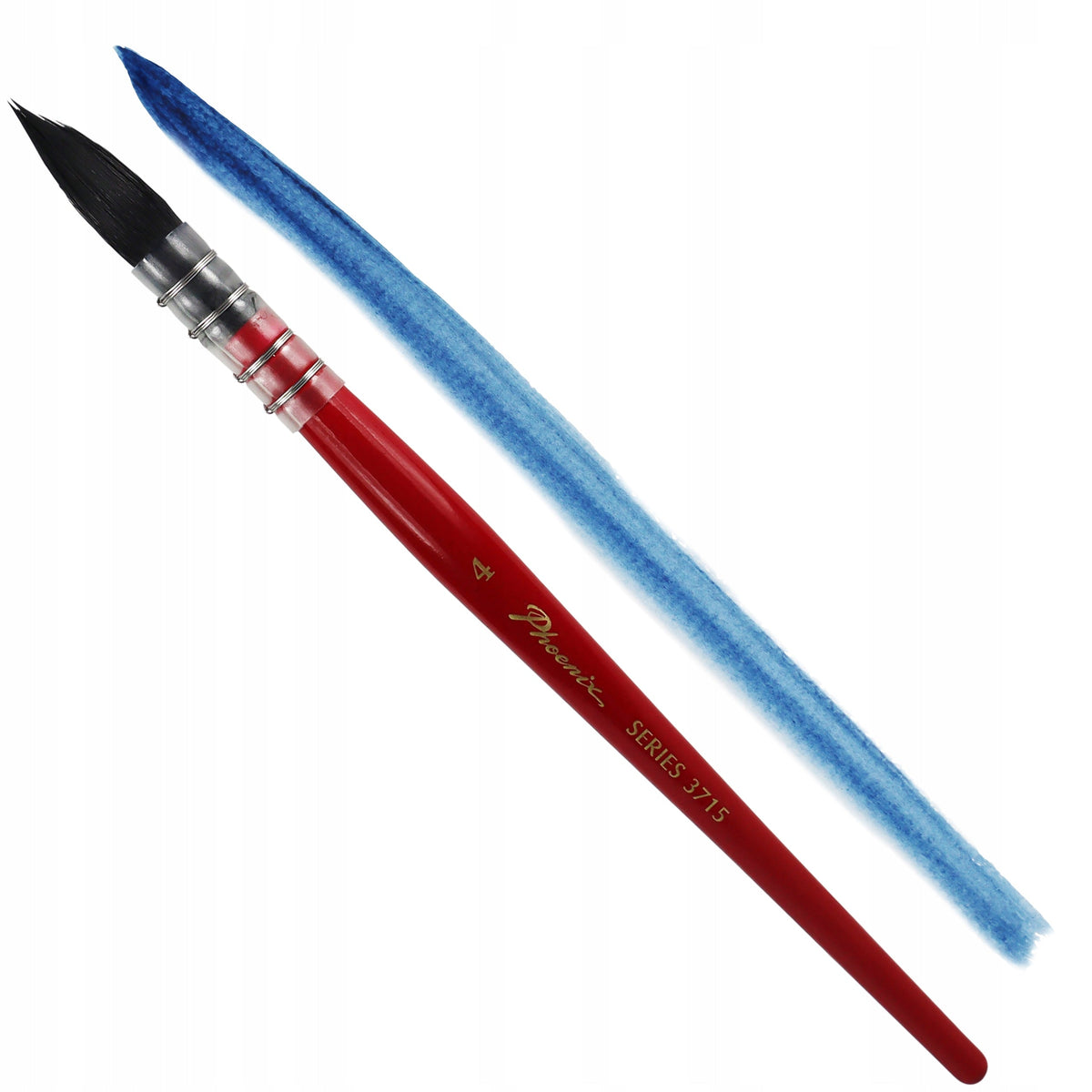 Phoenix 3715 Pennello tondo mop per acquerello, sintetico effetto scoiattolo, misure 0–8 – scegli la misura – 4#