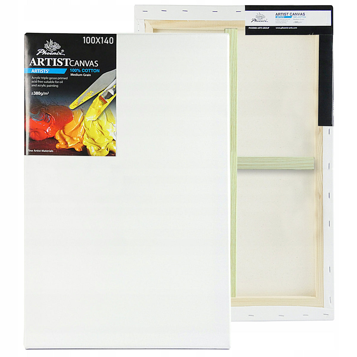 Phoenix tela per pittura con telaio, profilo 3,8 cm, 380 g/m², da 24 a 100 cm, fino a 160 cm – scegli la misura