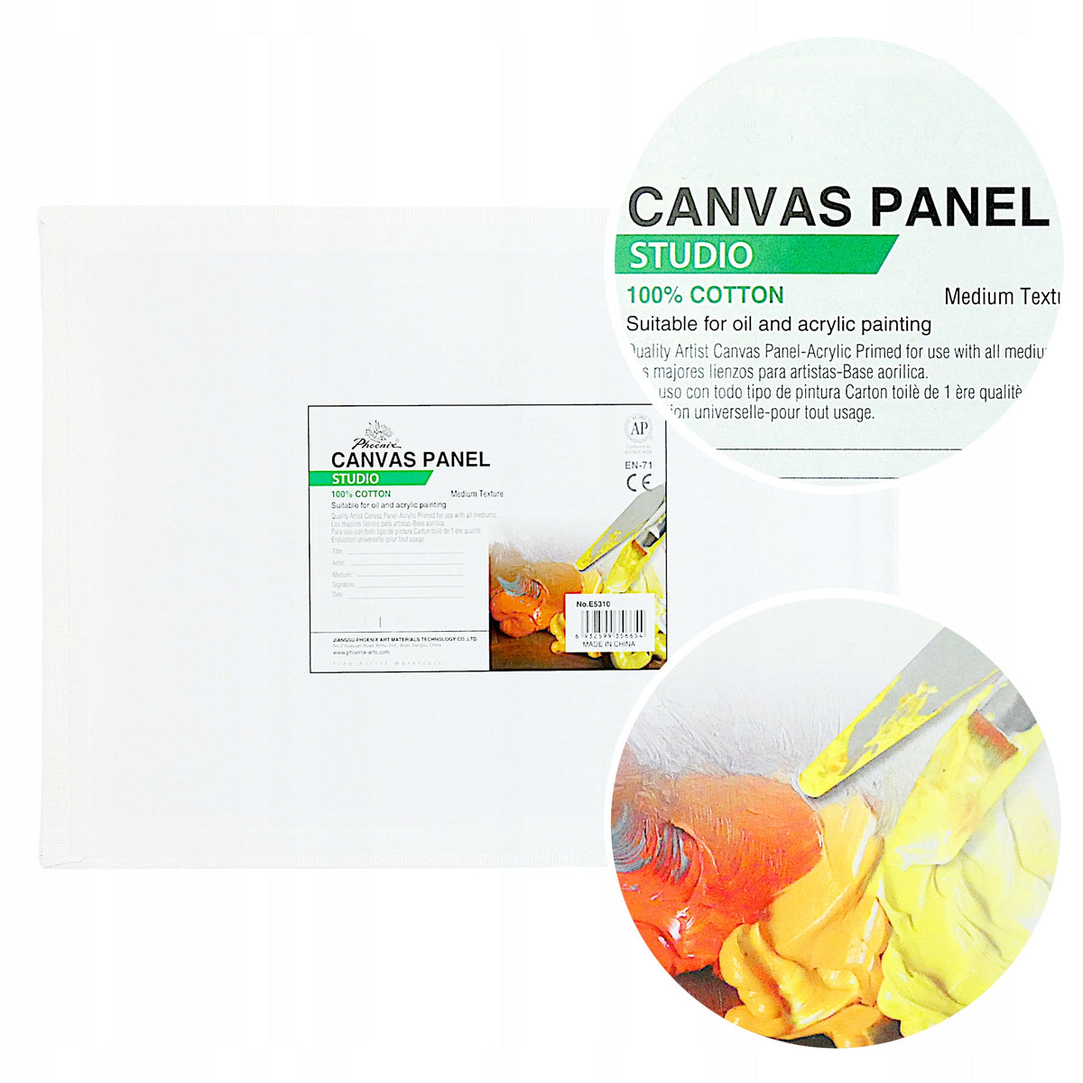 Phoenix tela preparata su cartone 18 × 24 cm, 3 mm, 10 pz