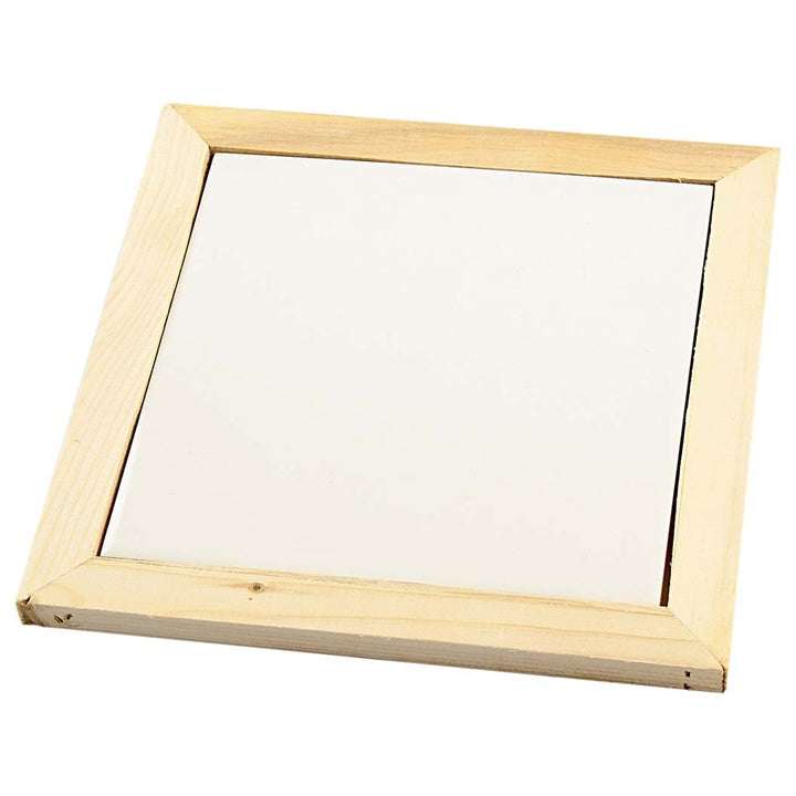 Piatto in porcellana con cornice in legno | misure diverse
